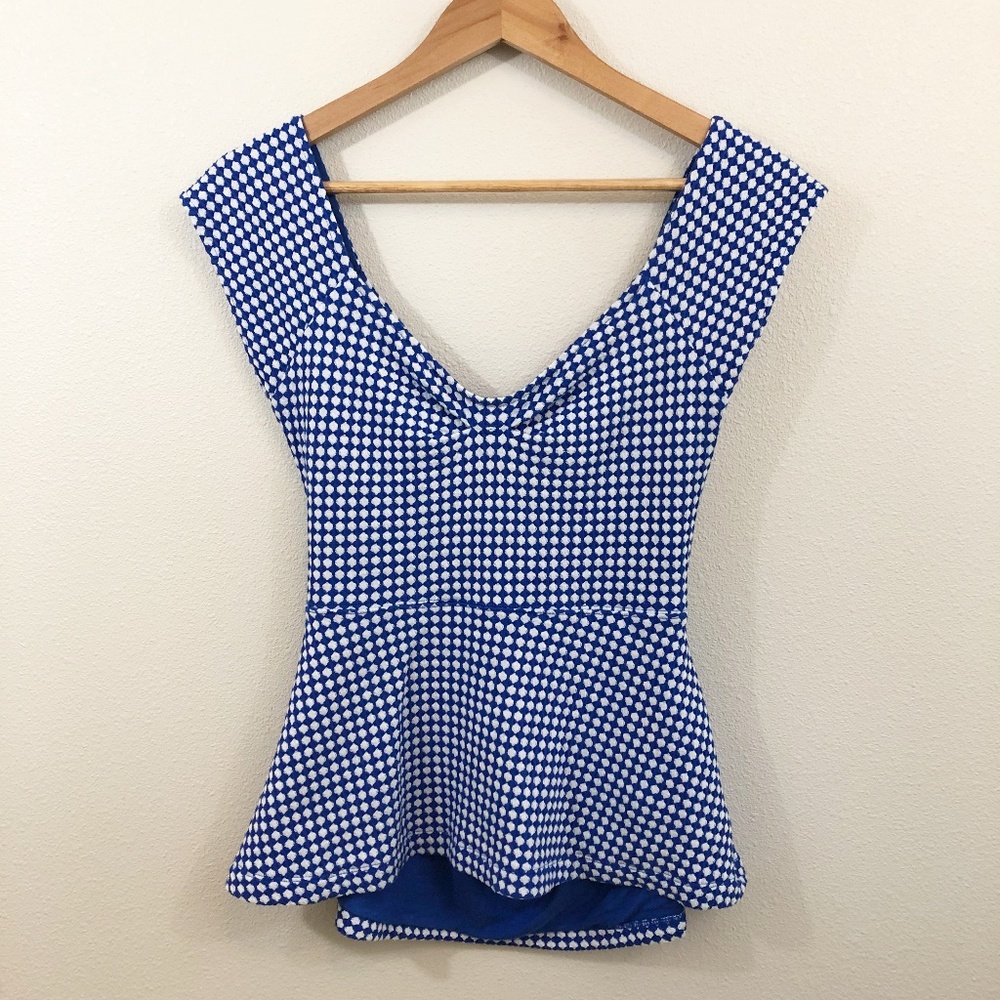 Anthropologie Deletta Neo Gingham Crossback Top